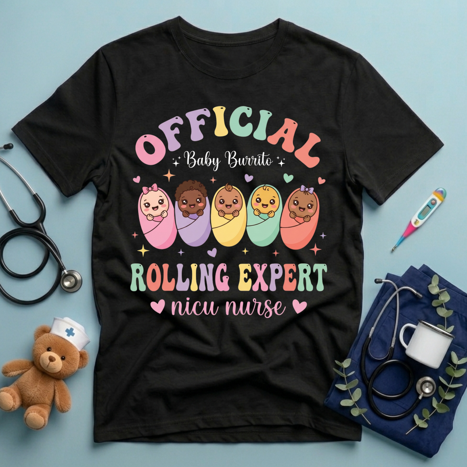 Baby Burrito Expert NICU Nurse T-Shirt