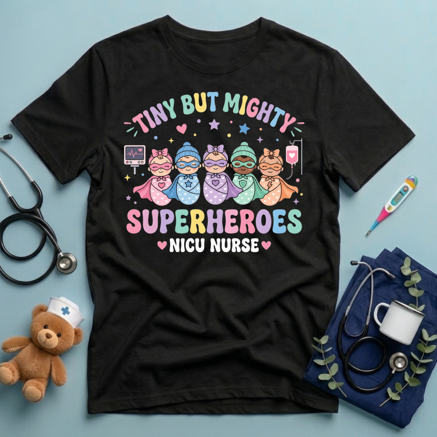 Tiny But Mighty Superheroes T-Shirt