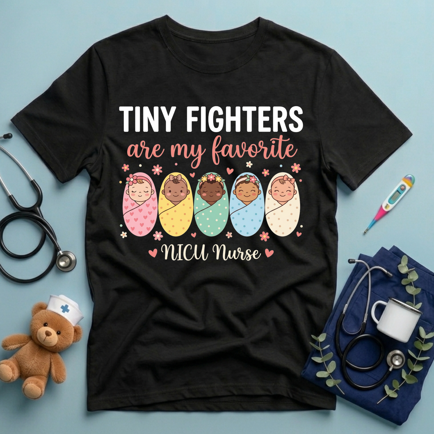 Tiny Fighters NICU Nurse T-Shirt