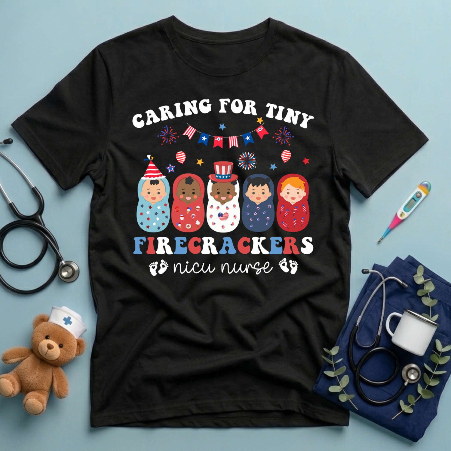 Caring for Tiny Firecrackers T-Shirt