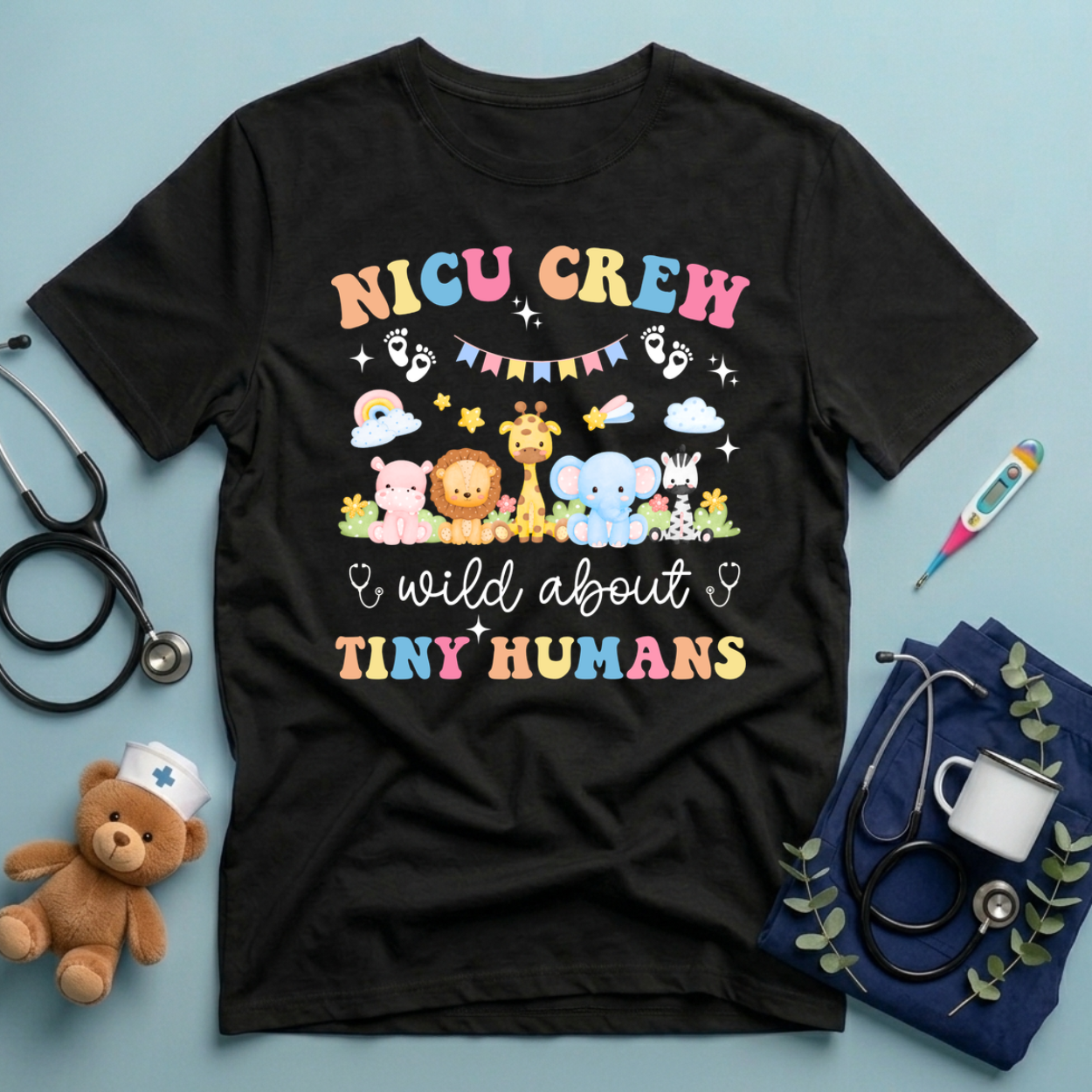 NICU Crew Safari Animals T-Shirt