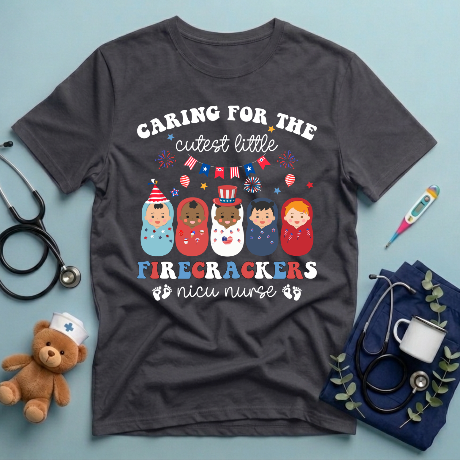 Caring for Cutest Firecrackers T-Shirt