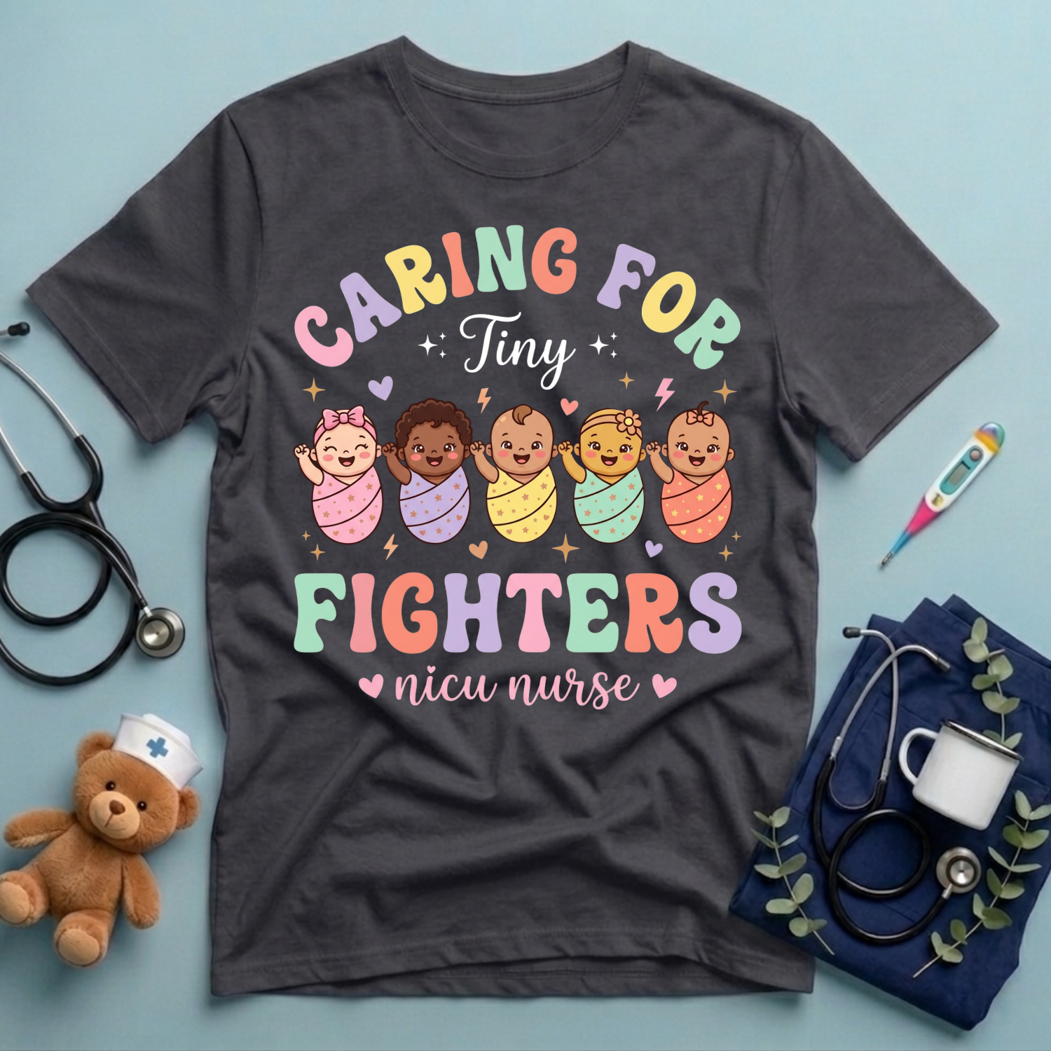 Caring for Tiny Fighters T-Shirt