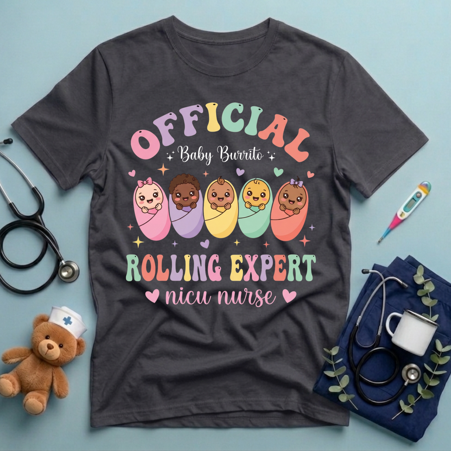 Baby Burrito Expert NICU Nurse T-Shirt