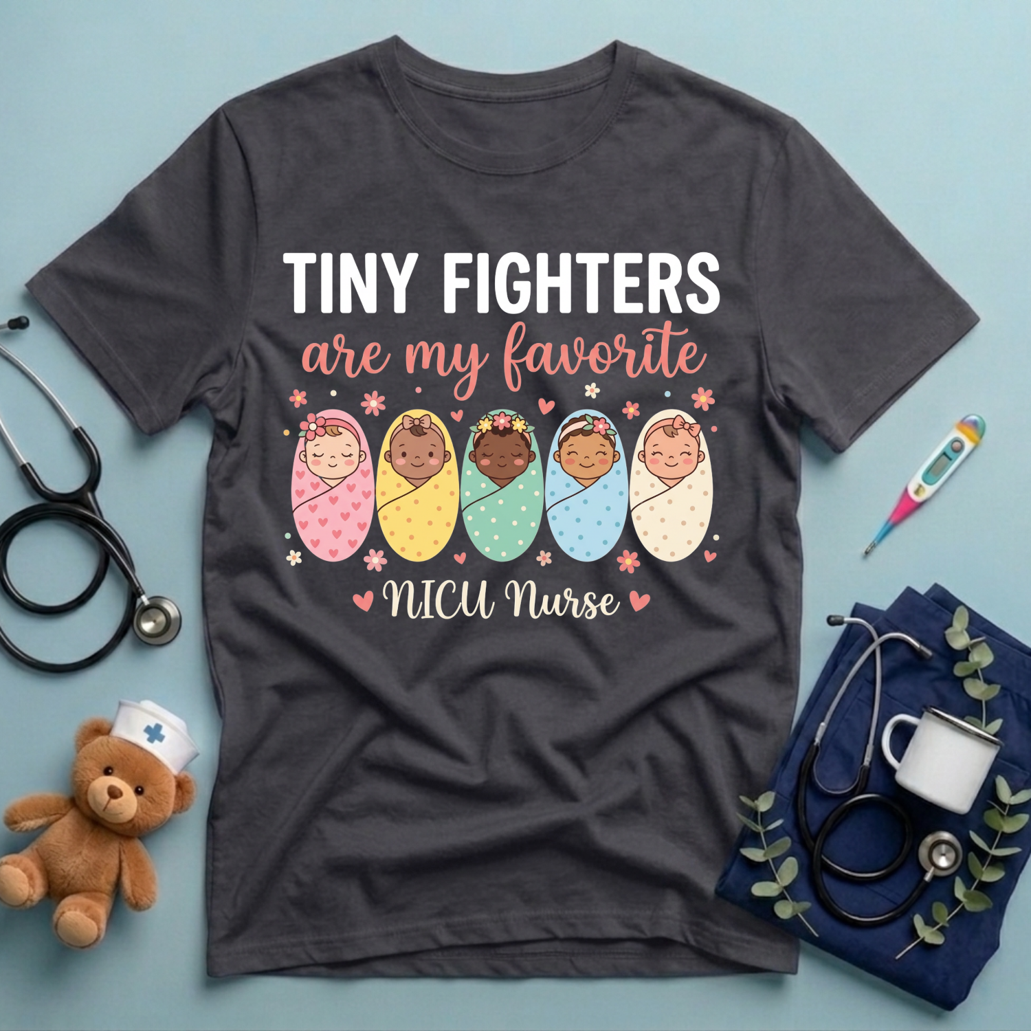 Tiny Fighters NICU Nurse T-Shirt