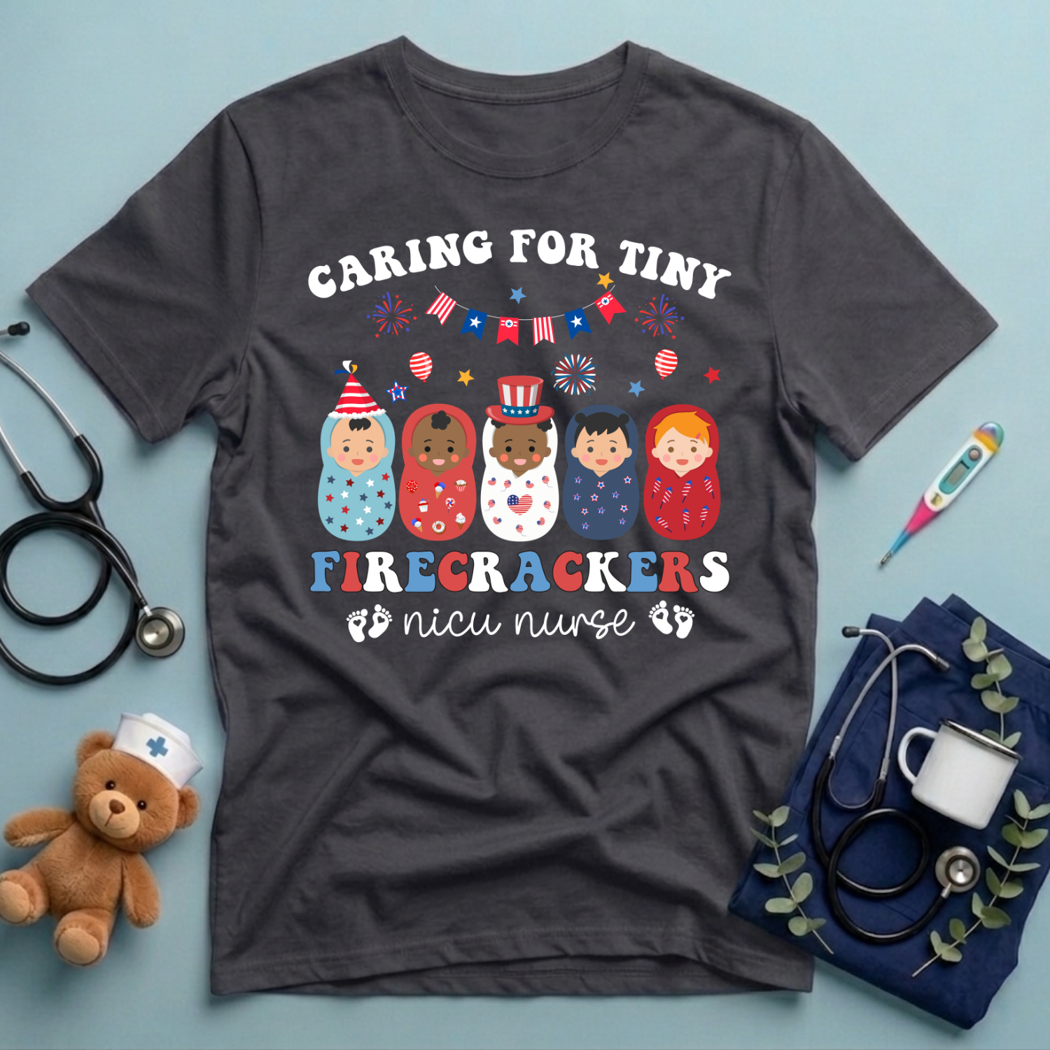 Caring for Tiny Firecrackers T-Shirt