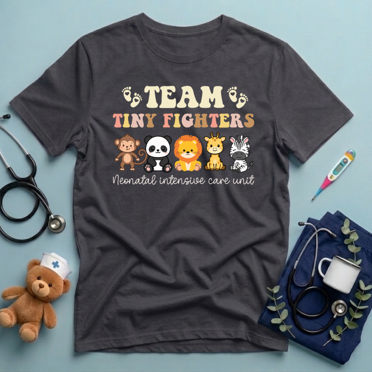 Cute Animals Fighters NICU T-Shirt