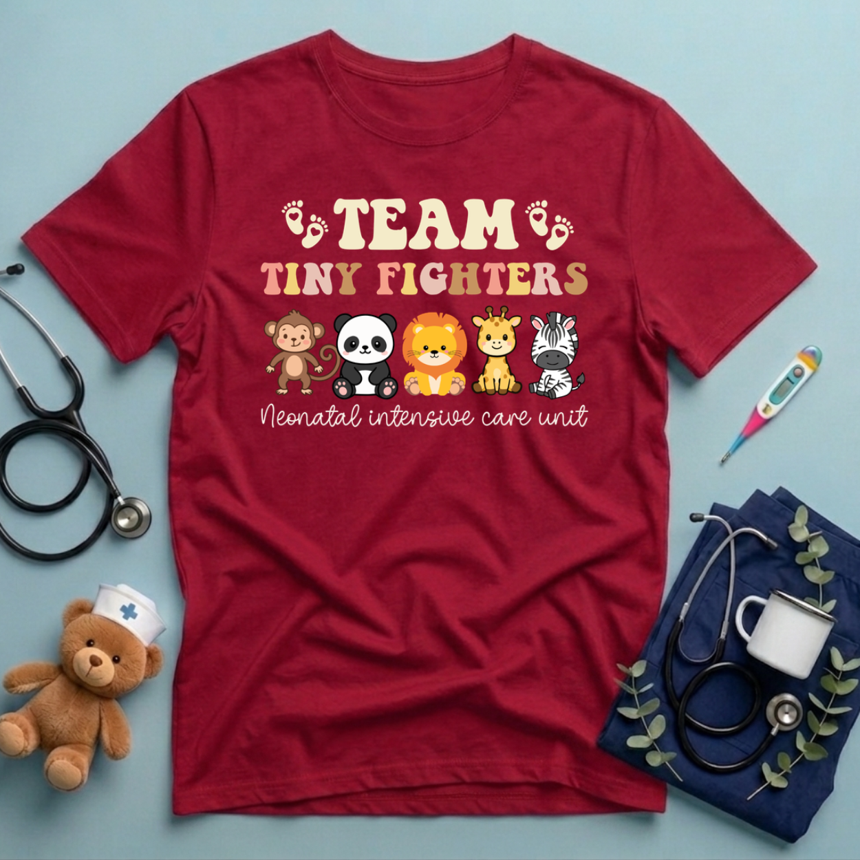 Cute Animals Fighters NICU T-Shirt