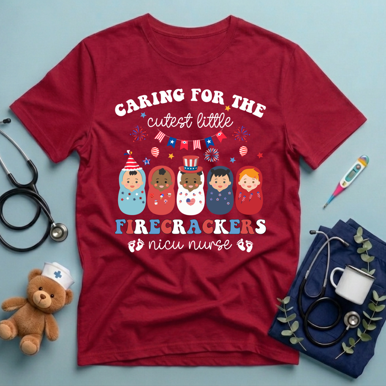 Caring for Cutest Firecrackers T-Shirt