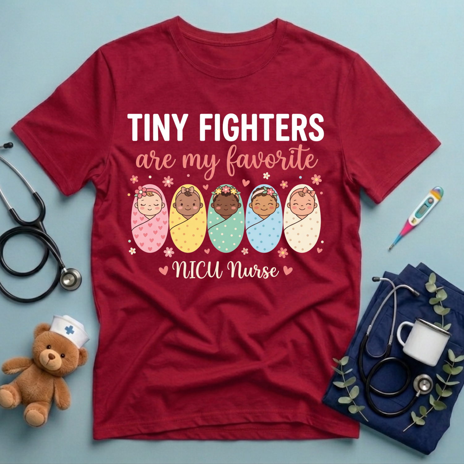 Tiny Fighters NICU Nurse T-Shirt