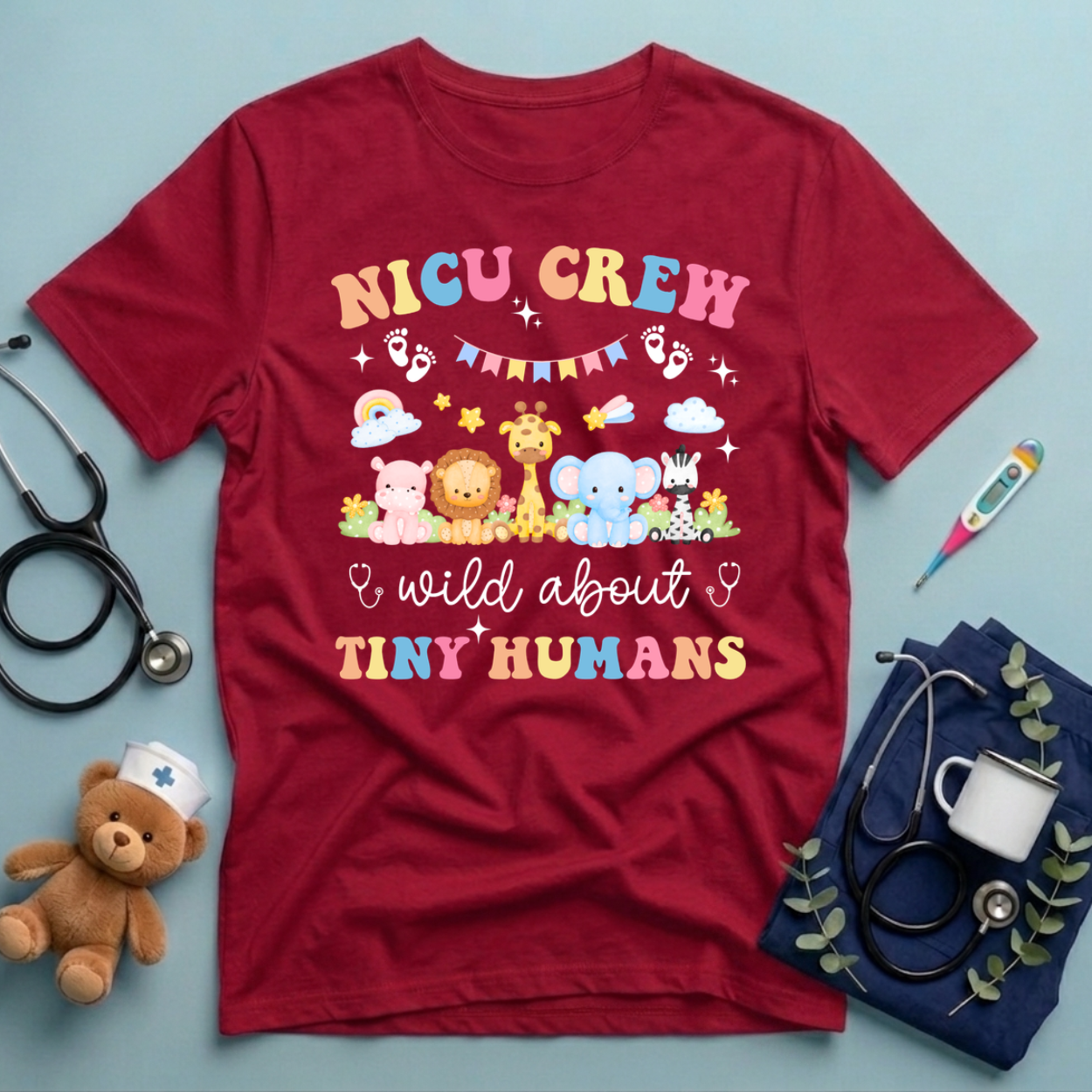 NICU Crew Safari Animals T-Shirt