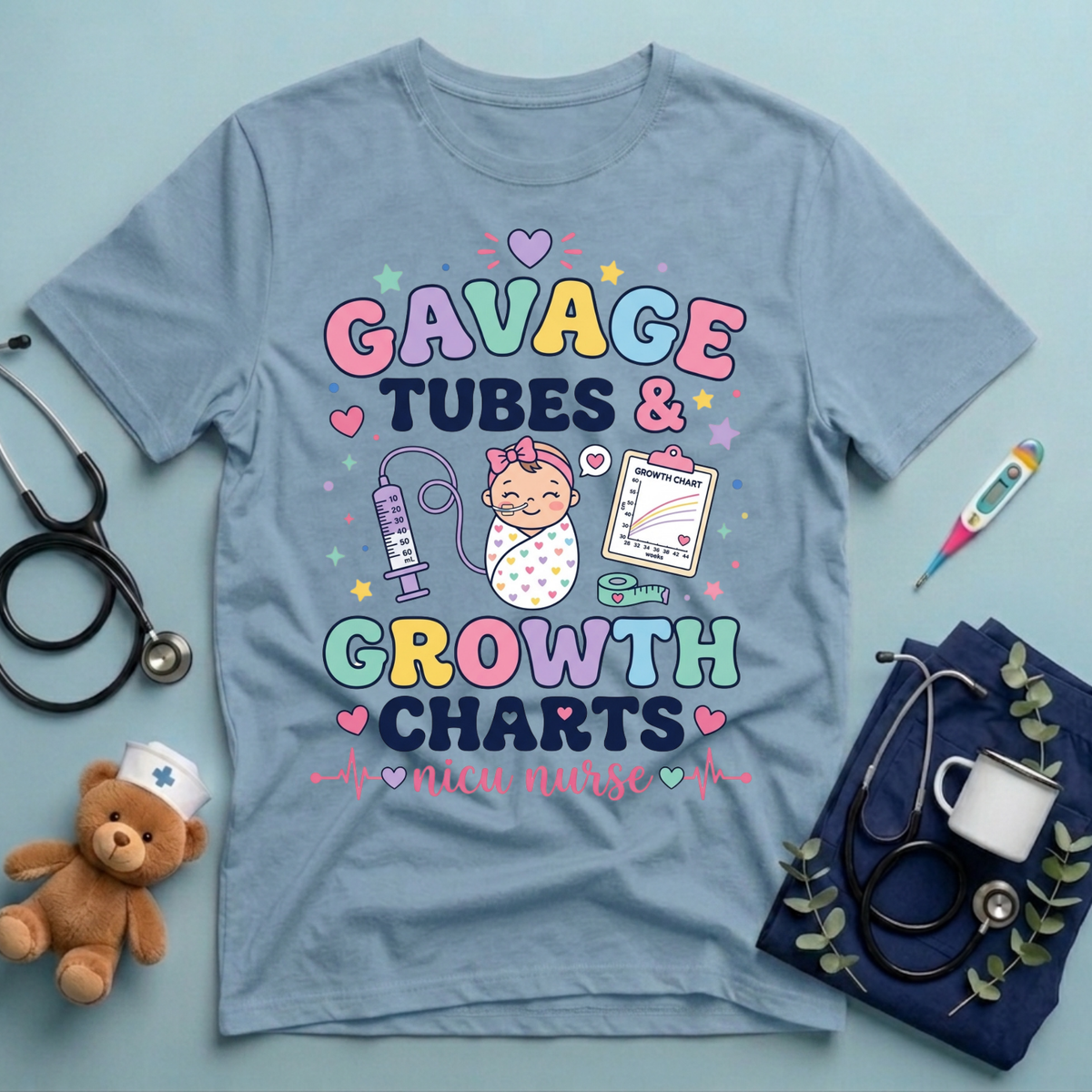 Gavage Tubes & Growth Charts T-Shirt