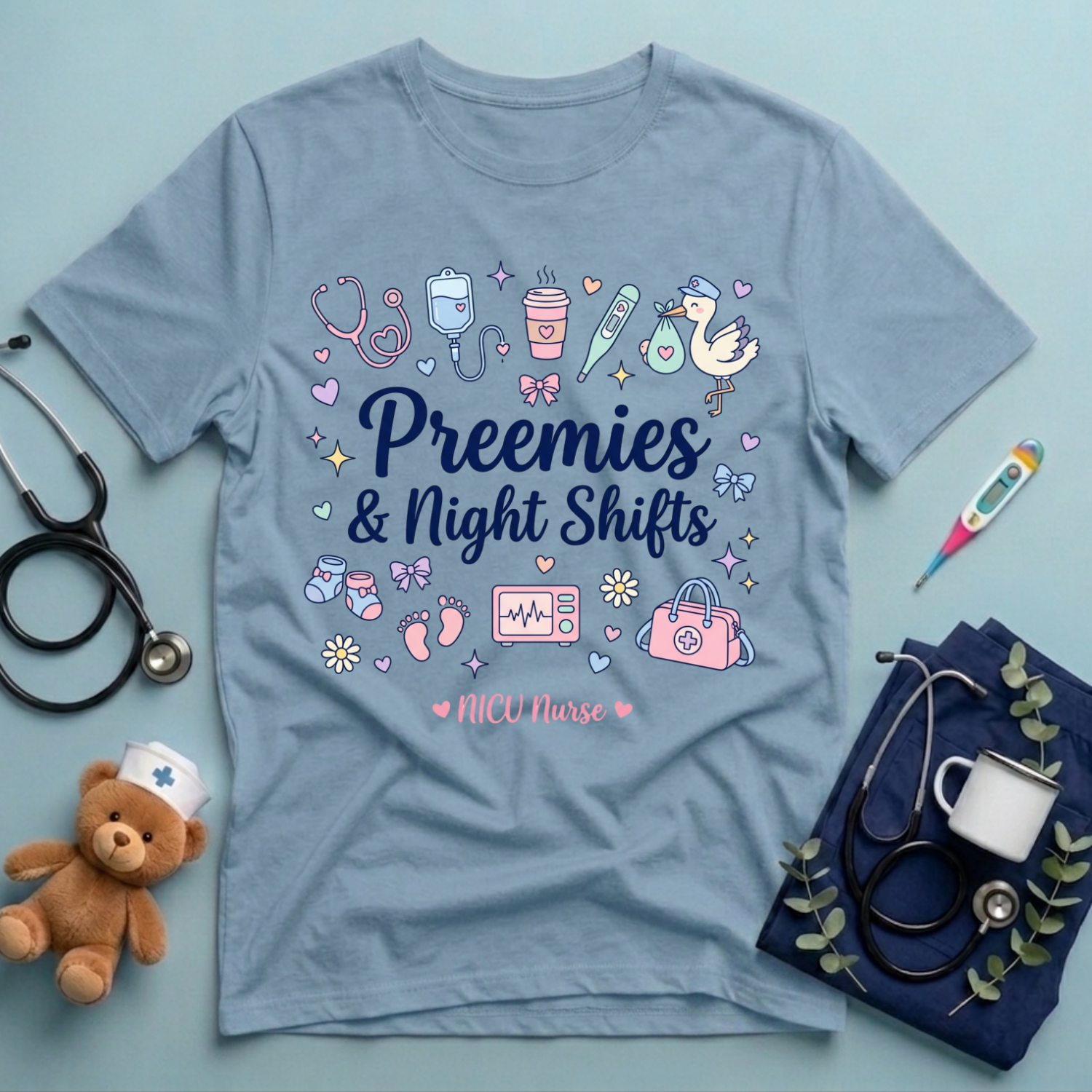 Preemies & Night Shifts NICU T-Shirt
