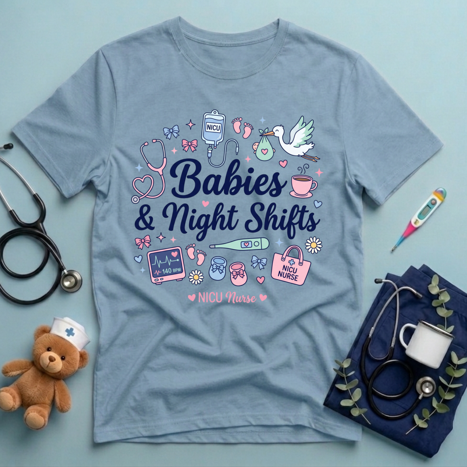 Babies & Night Shifts NICU T-Shirt