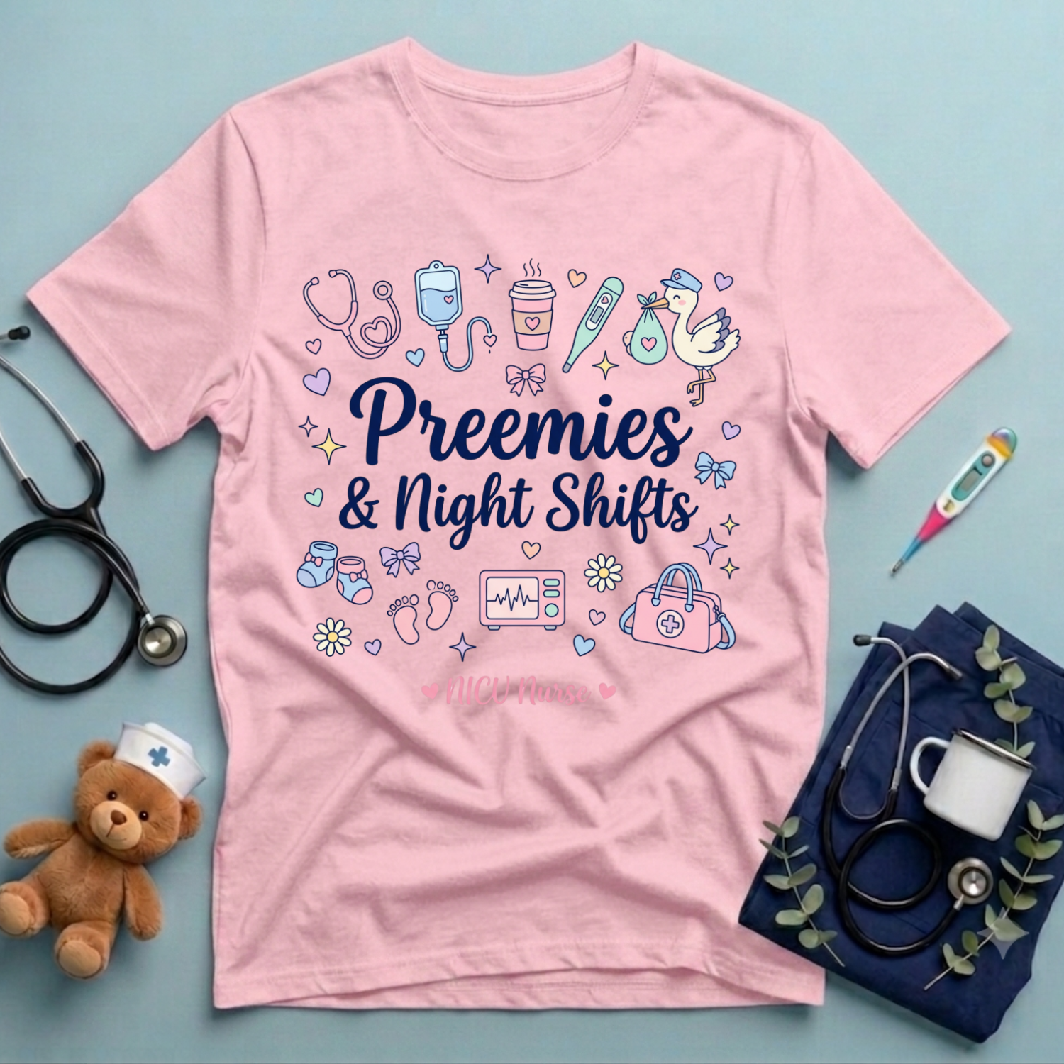 Preemies & Night Shifts NICU T-Shirt