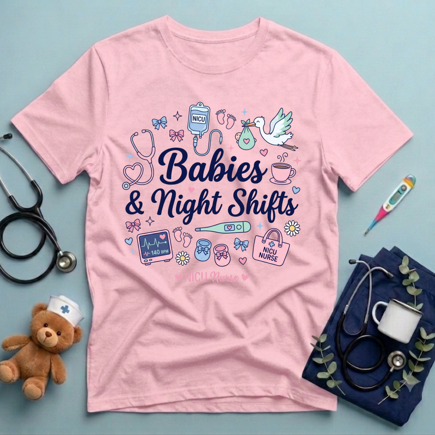 Babies & Night Shifts NICU T-Shirt