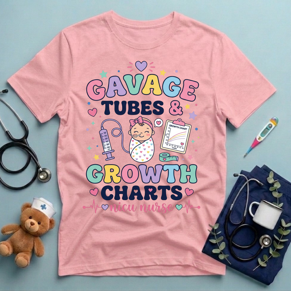 Gavage Tubes & Growth Charts T-Shirt