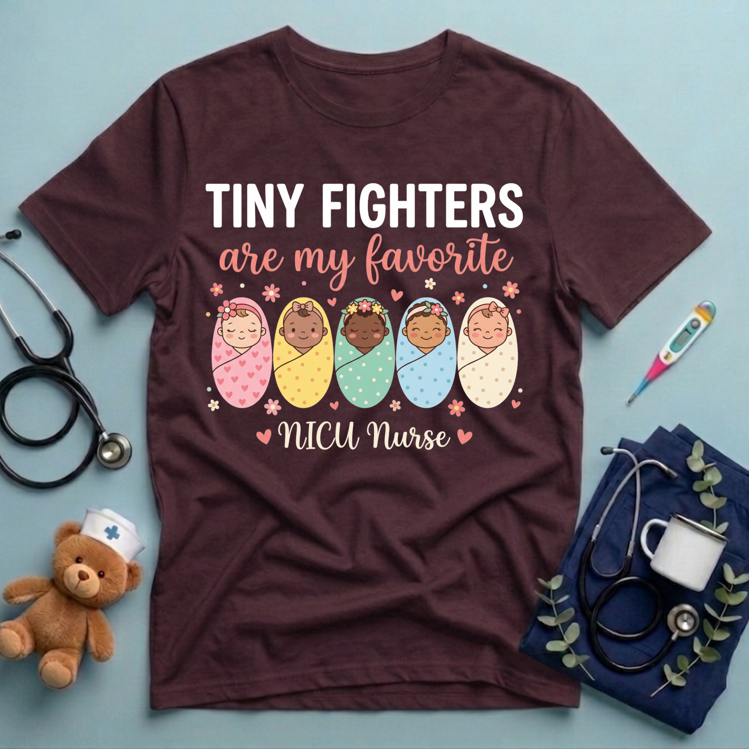 Tiny Fighters NICU Nurse T-Shirt