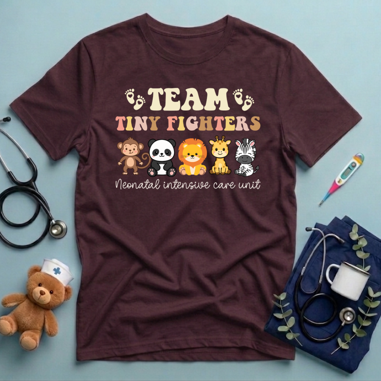 Cute Animals Fighters NICU T-Shirt