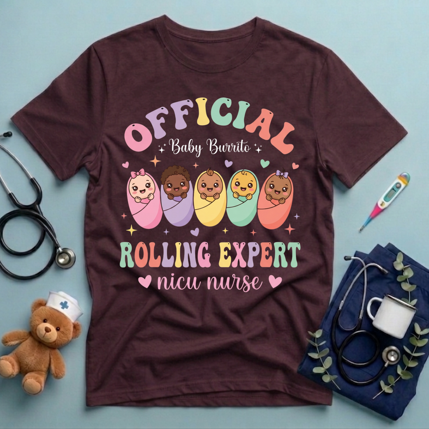 Baby Burrito Expert NICU Nurse T-Shirt