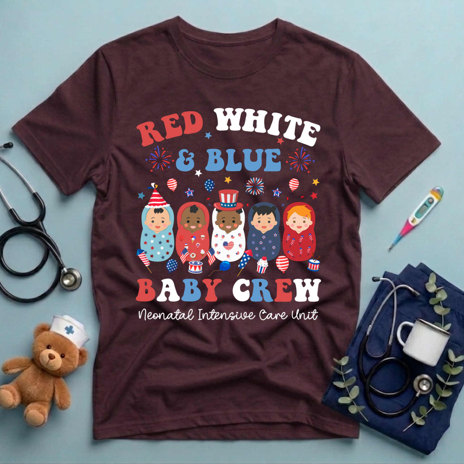Red White Blue Baby Crew T-Shirt