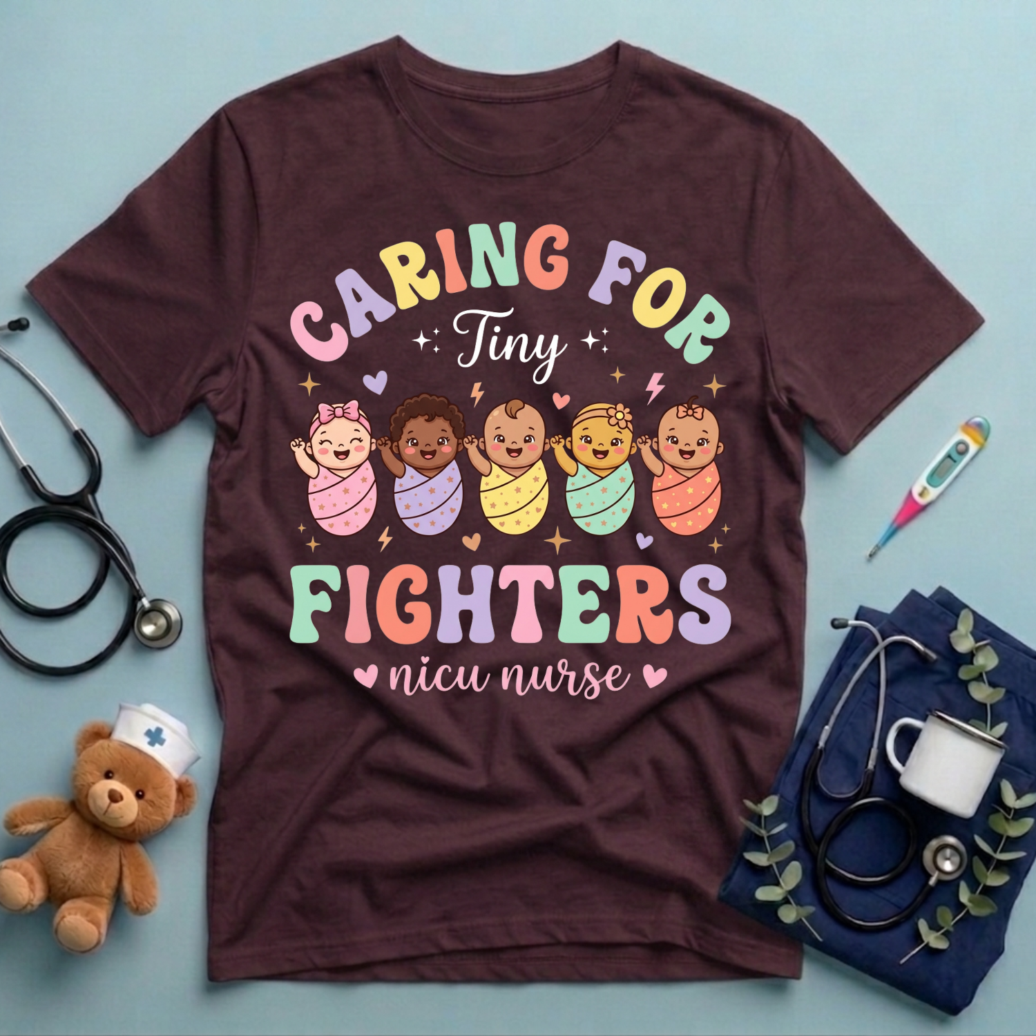 Caring for Tiny Fighters T-Shirt
