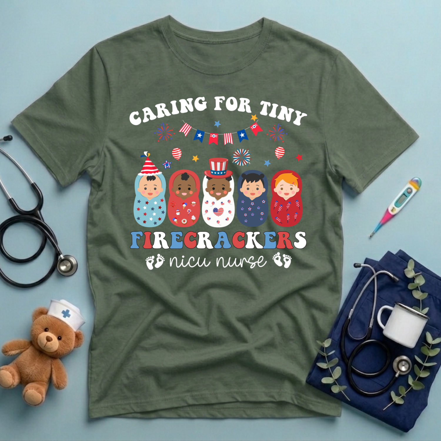 Caring for Tiny Firecrackers T-Shirt