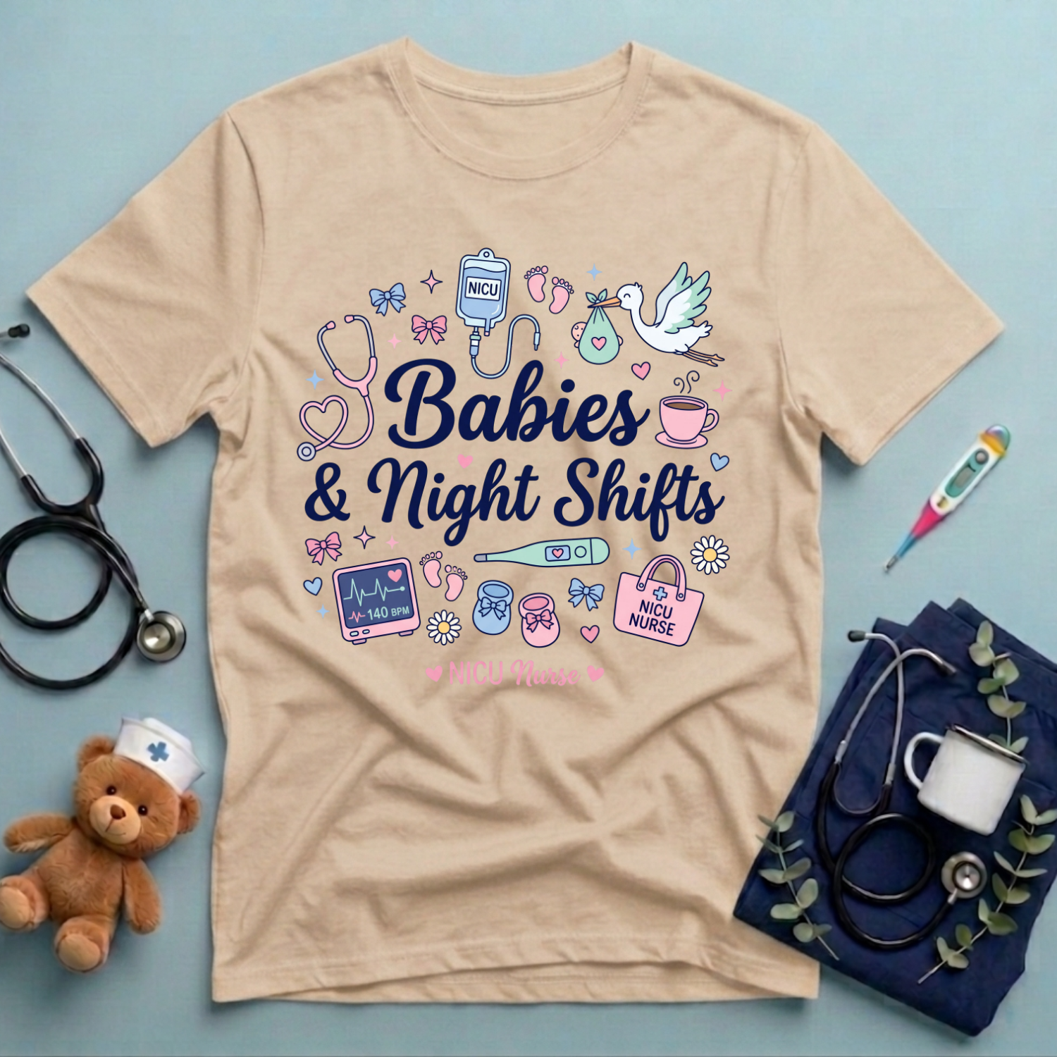 Babies & Night Shifts NICU T-Shirt