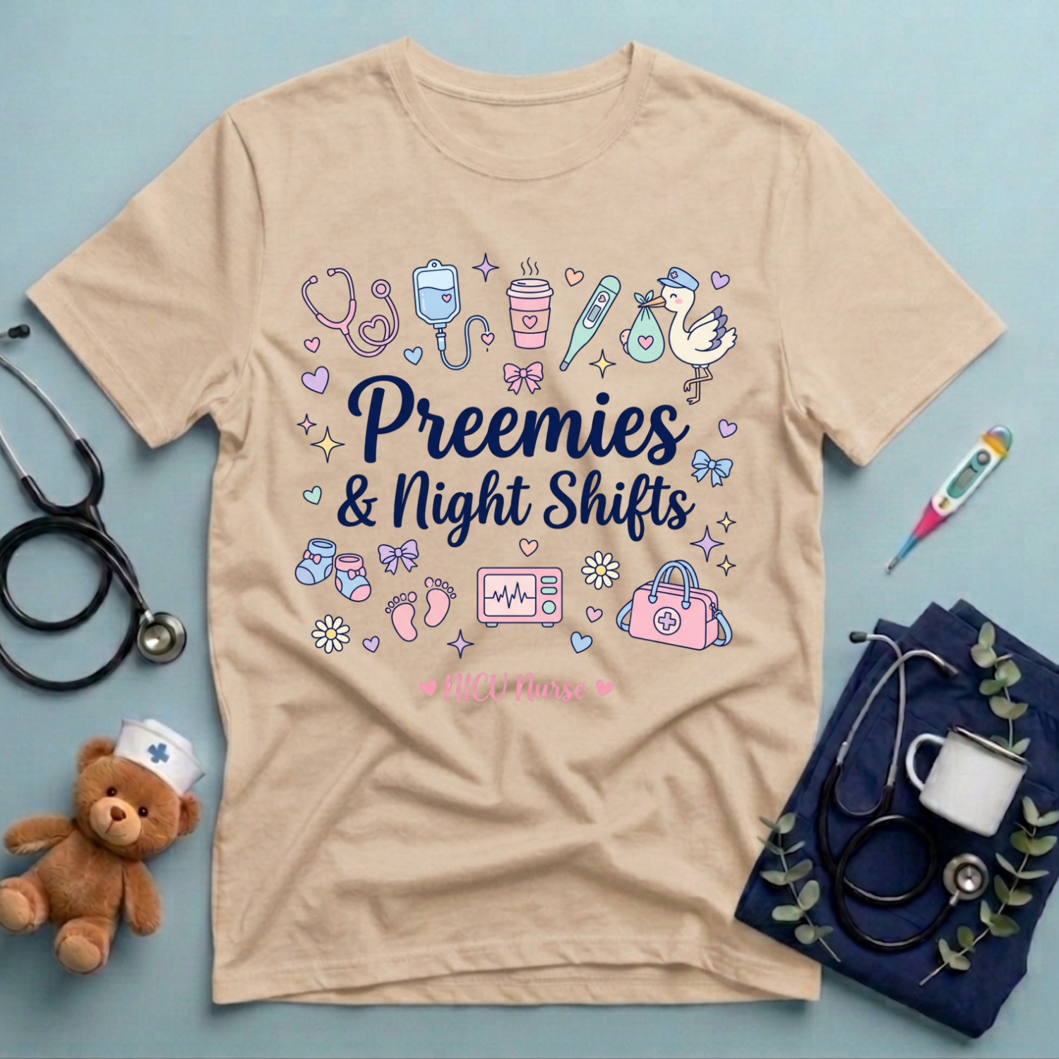 Preemies & Night Shifts NICU T-Shirt