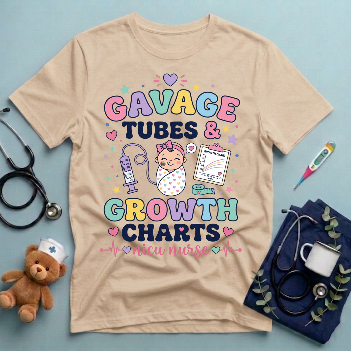 Gavage Tubes & Growth Charts T-Shirt