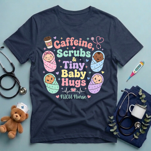 Coffee & Baby Hugs NICU Nurse T-Shirt