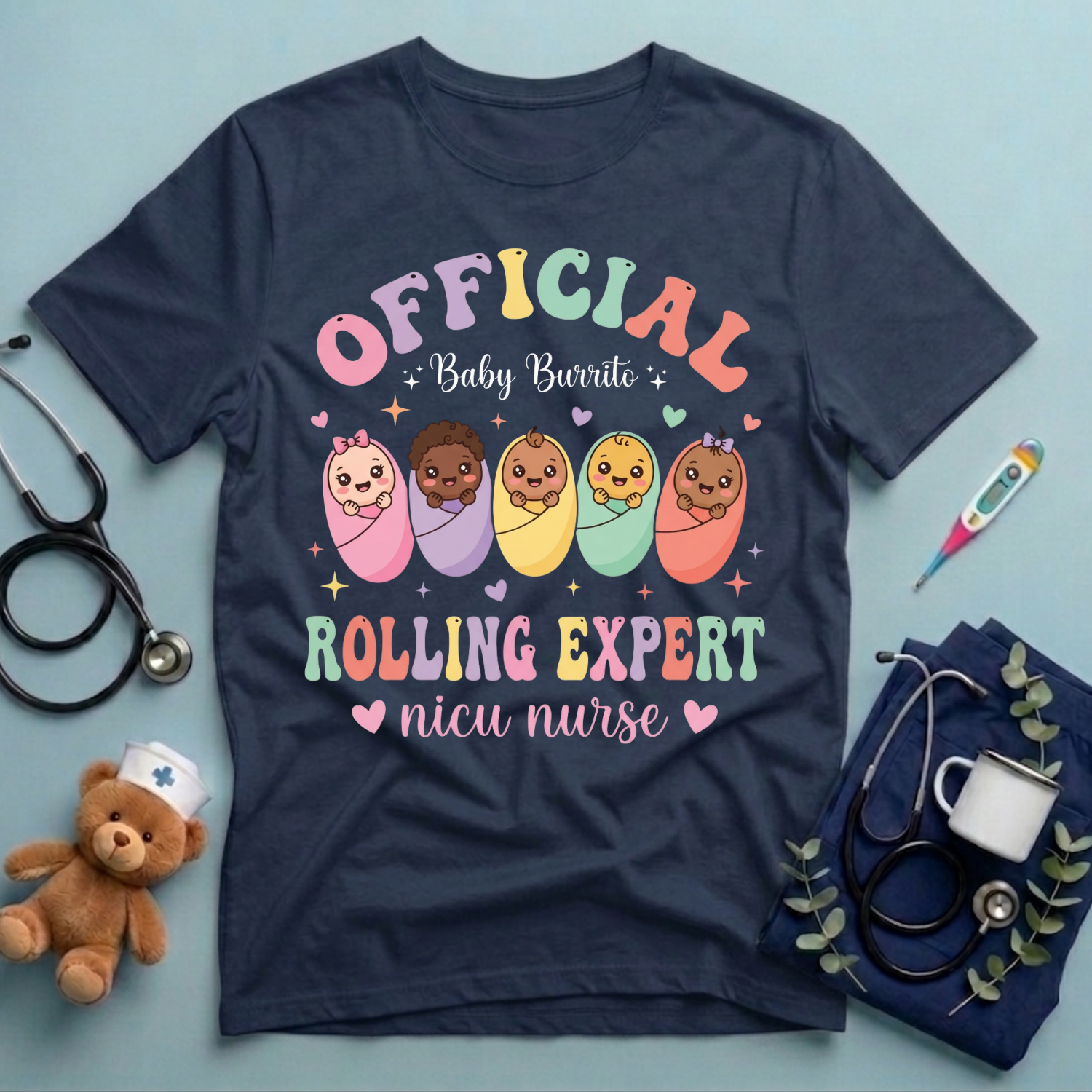 Baby Burrito Expert NICU Nurse T-Shirt