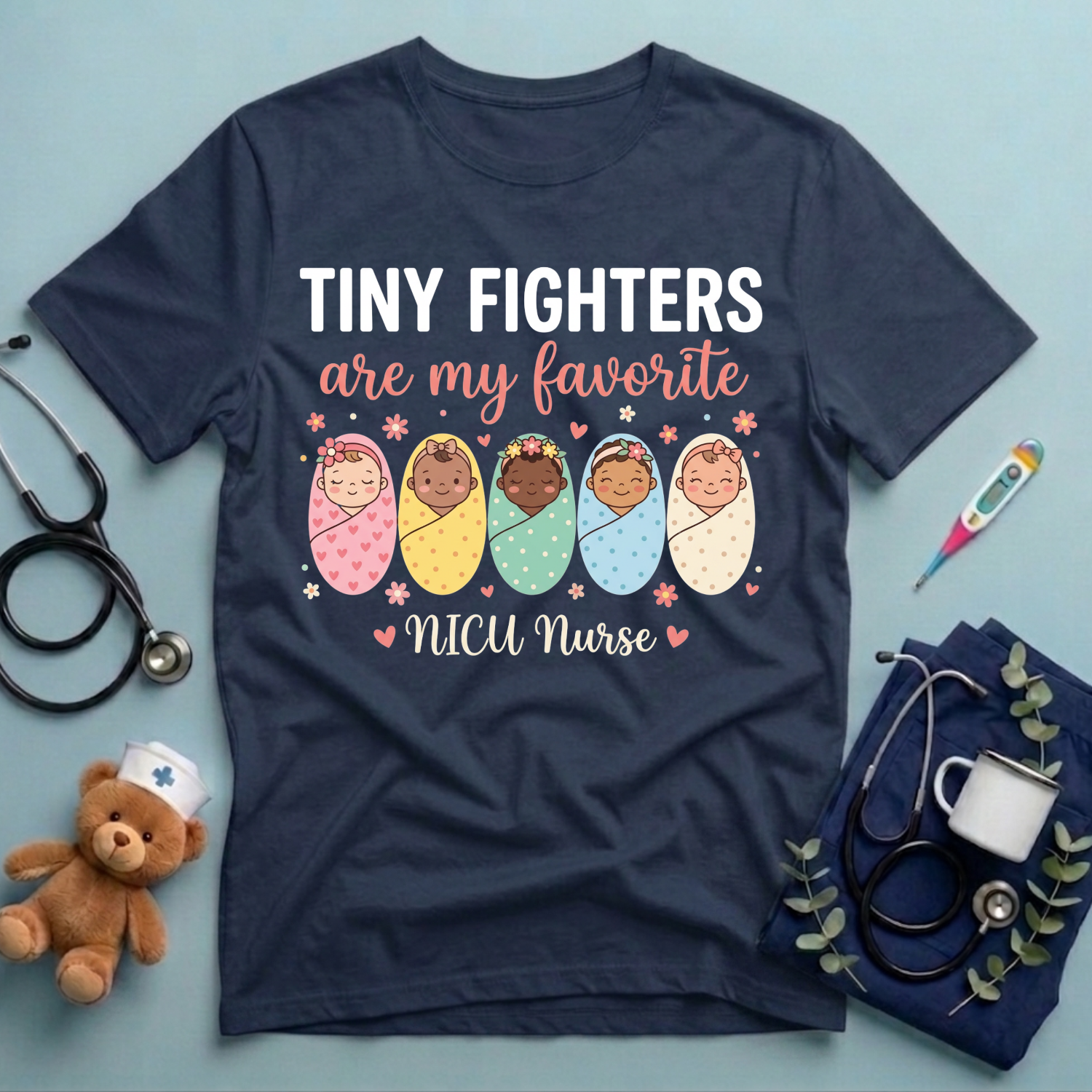 Tiny Fighters NICU Nurse T-Shirt