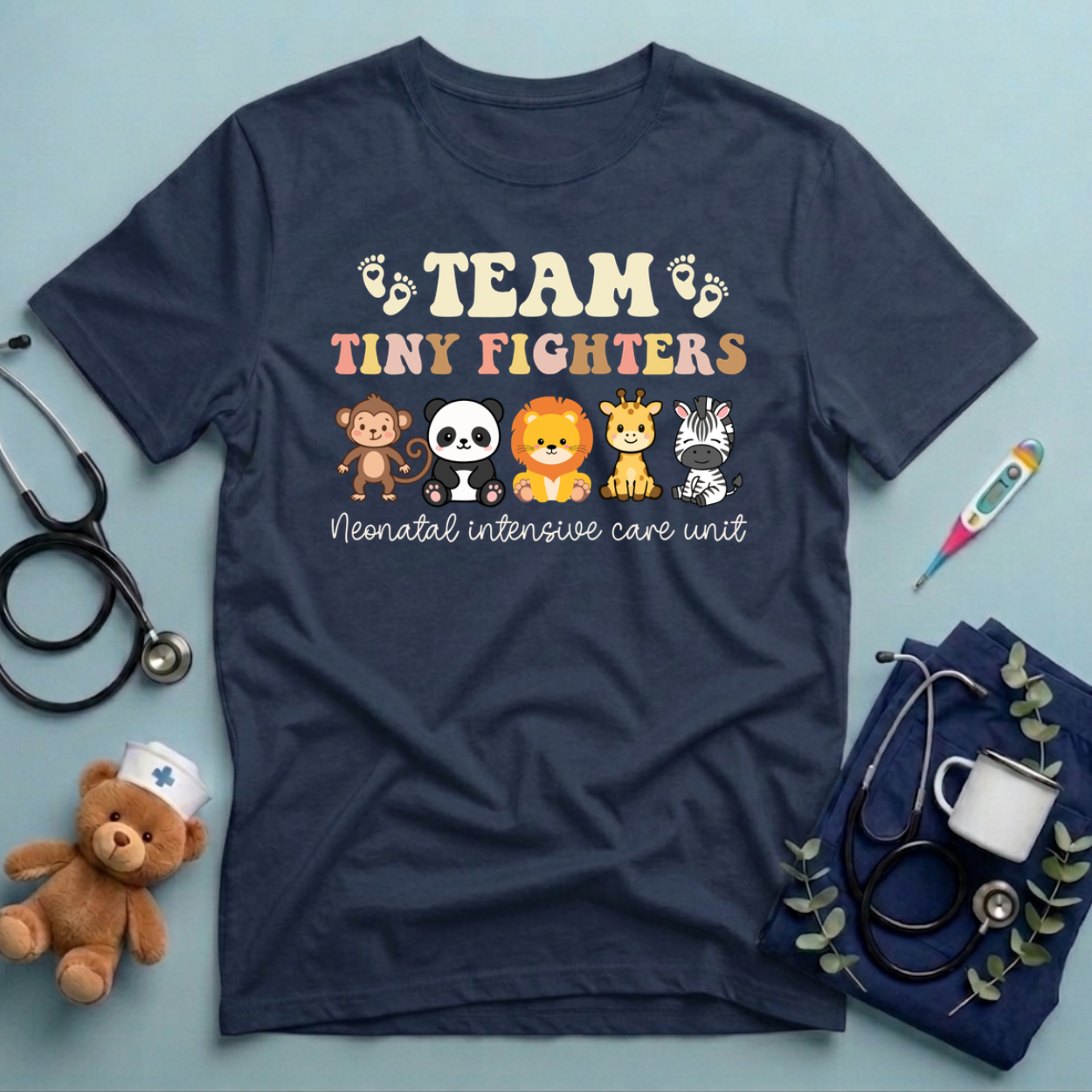 Cute Animals Fighters NICU T-Shirt