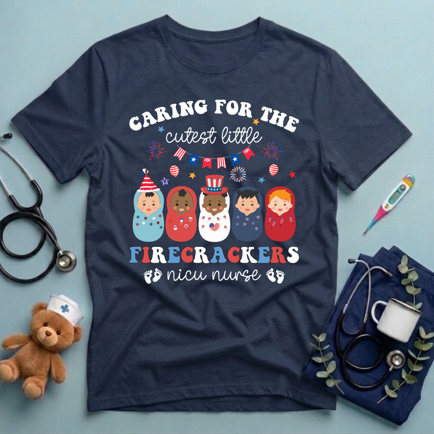 Caring for Cutest Firecrackers T-Shirt