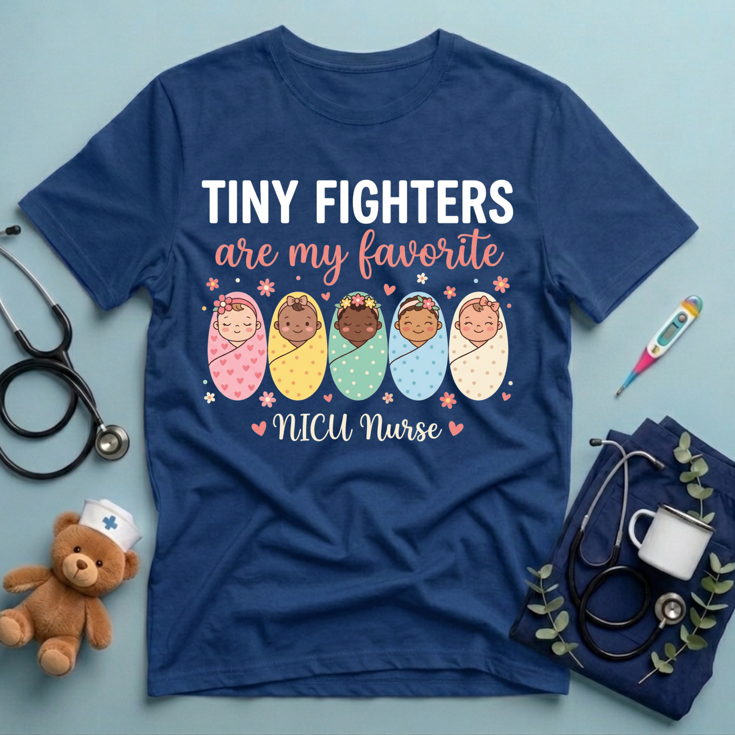 Tiny Fighters NICU Nurse T-Shirt