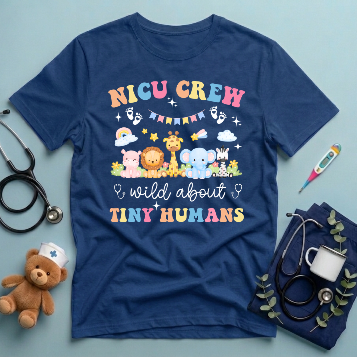 NICU Crew Safari Animals T-Shirt