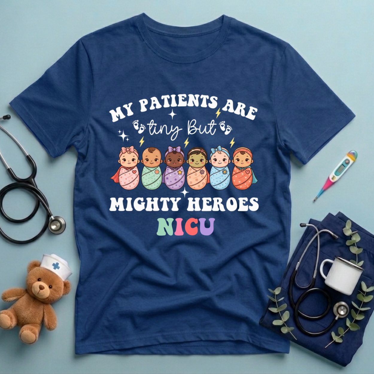 Tiny heroes NICU Nurse T-Shirt