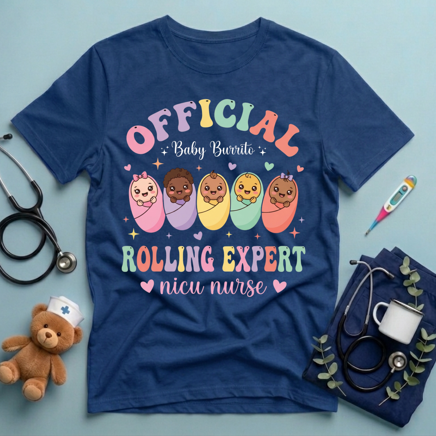 Baby Burrito Expert NICU Nurse T-Shirt
