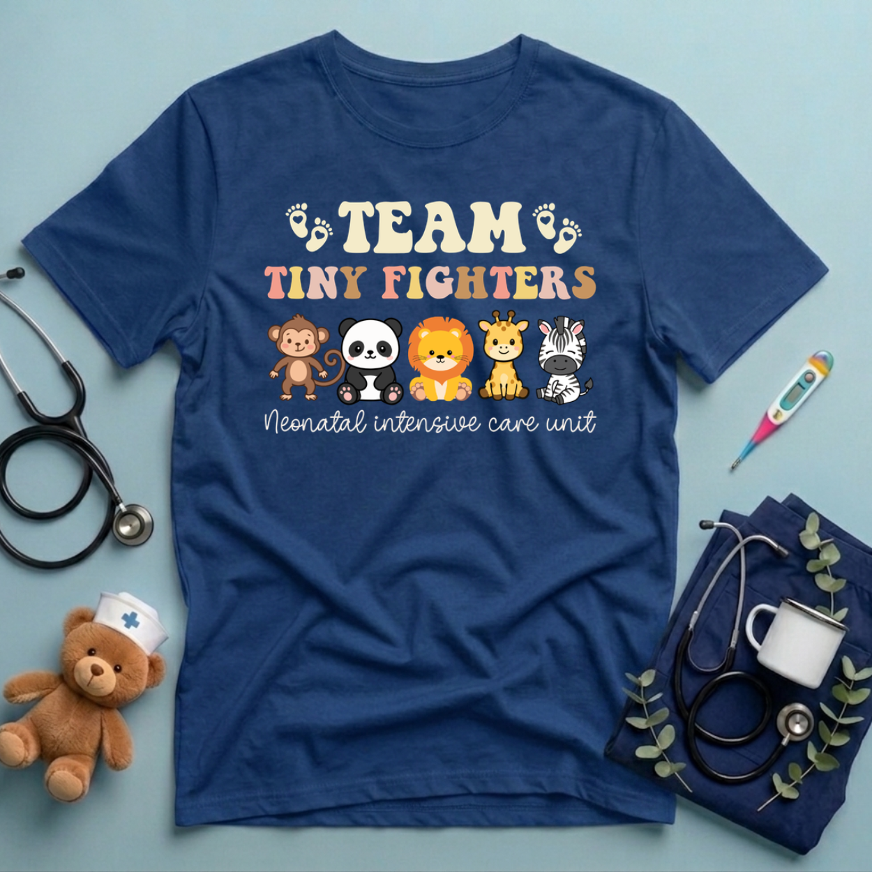 Cute Animals Fighters NICU T-Shirt