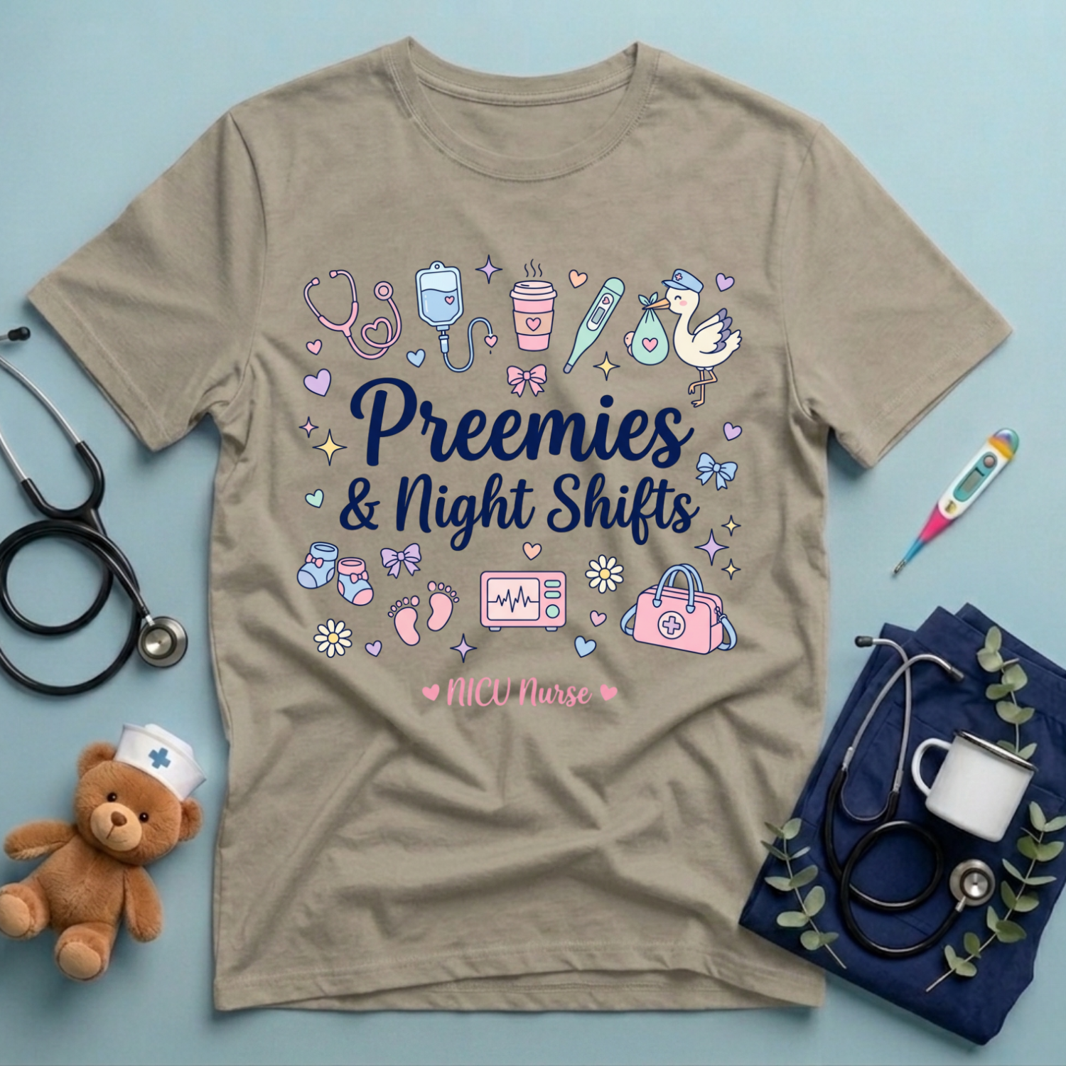 Preemies & Night Shifts NICU T-Shirt