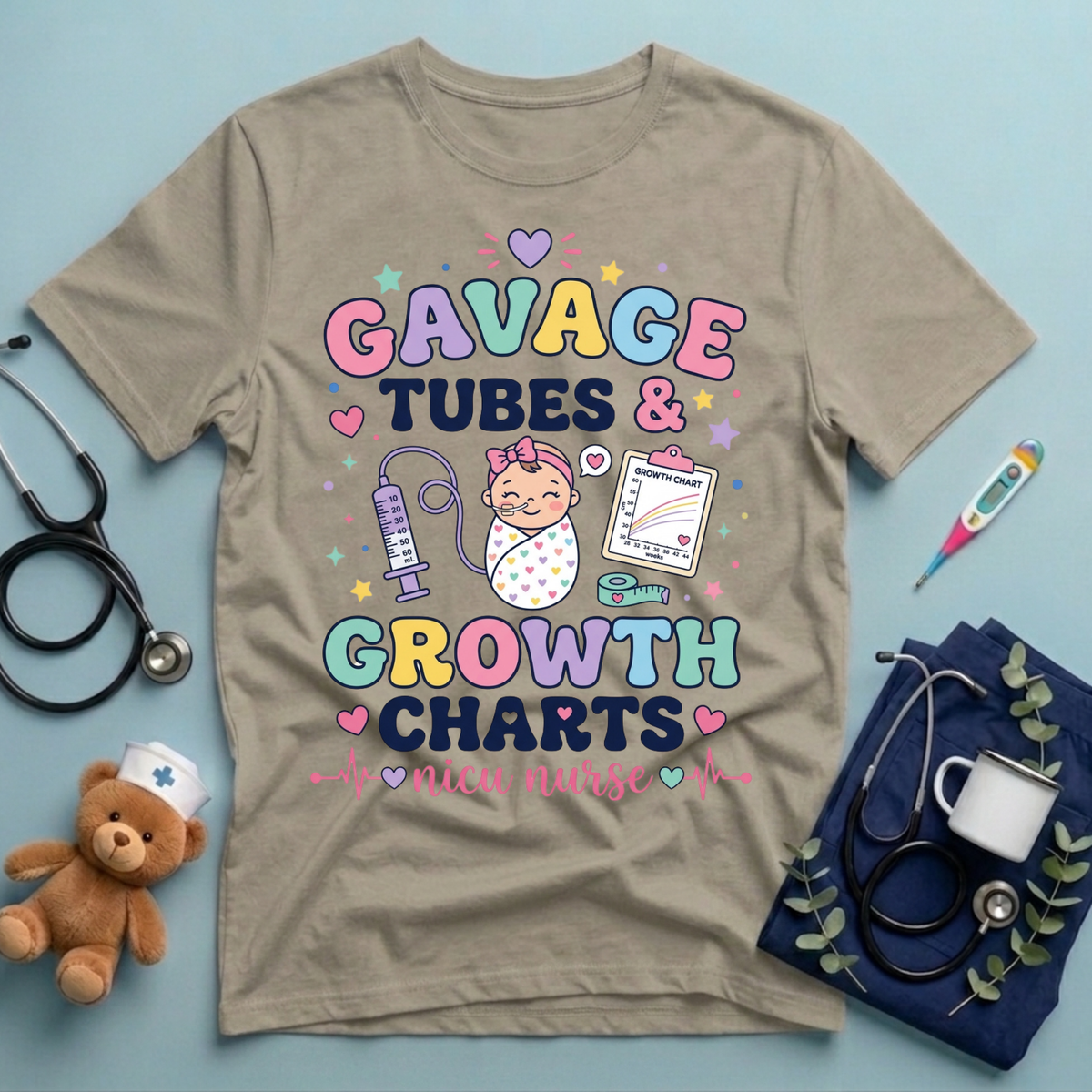 Gavage Tubes & Growth Charts T-Shirt