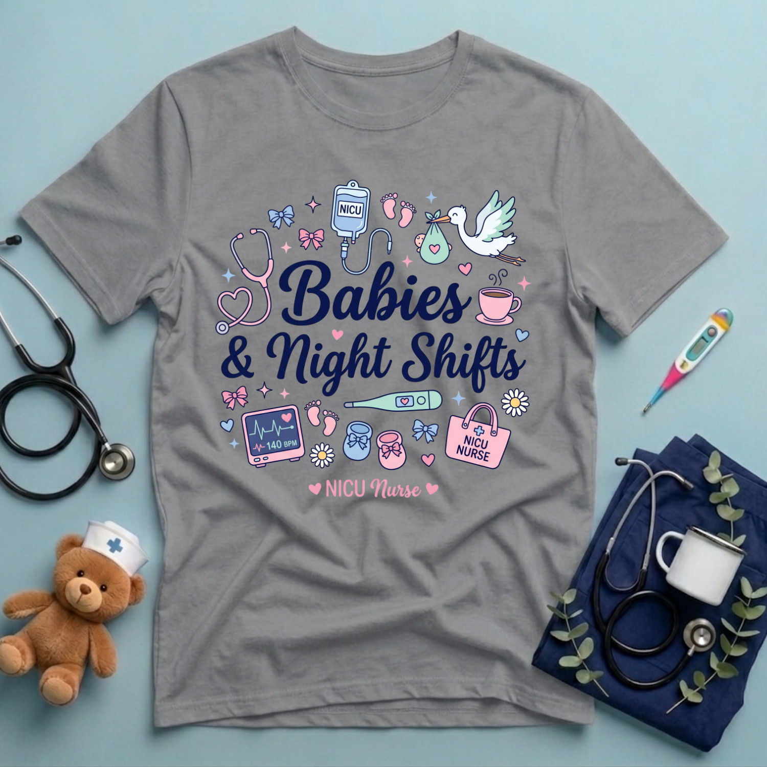 Babies & Night Shifts NICU T-Shirt
