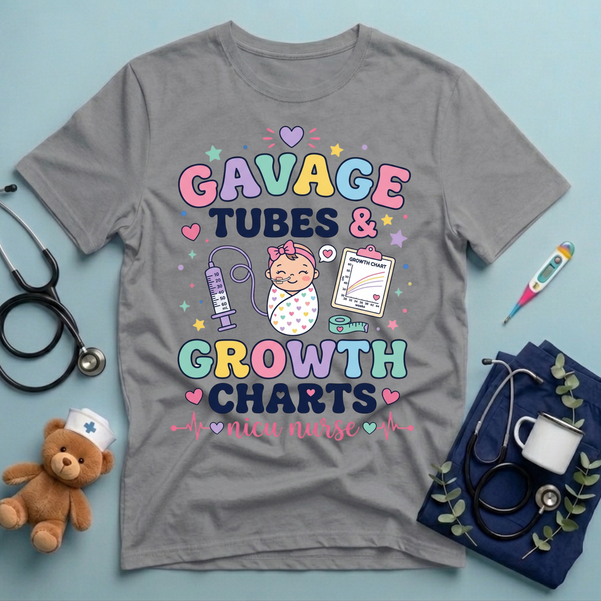 Gavage Tubes & Growth Charts T-Shirt