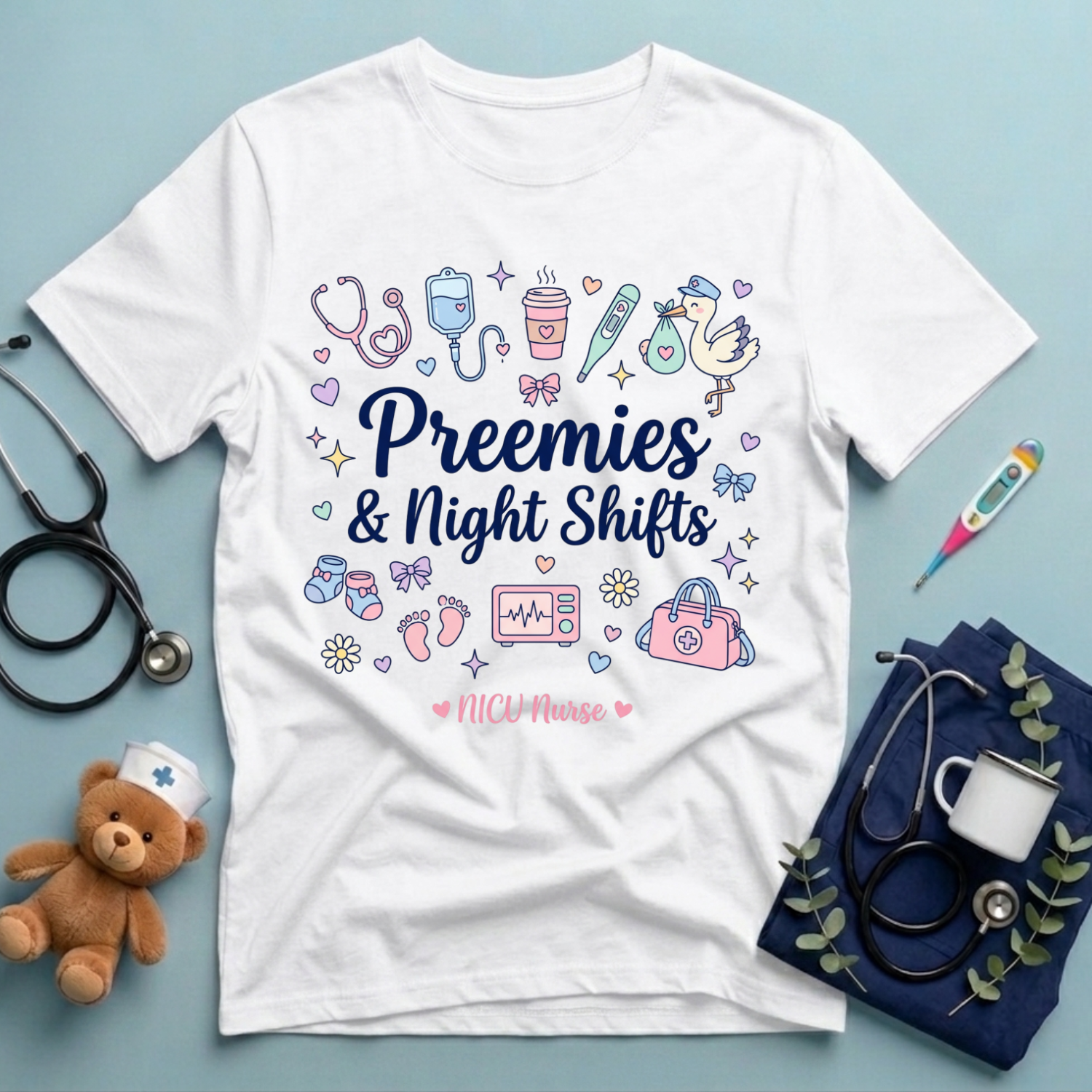Preemies & Night Shifts NICU T-Shirt