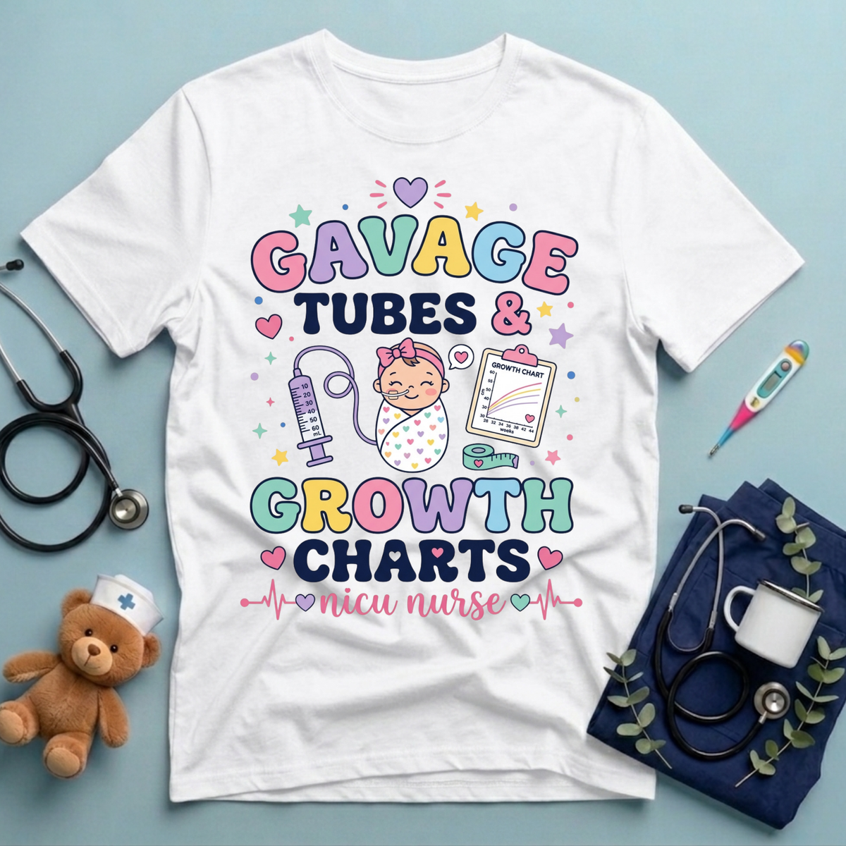 Gavage Tubes & Growth Charts T-Shirt
