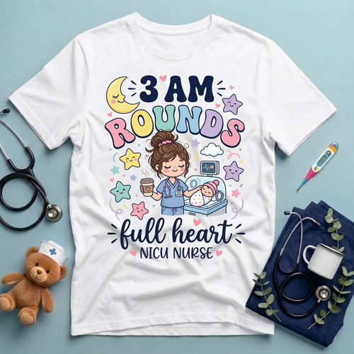 3 AM Rounds Full Heart NICU T-Shirt